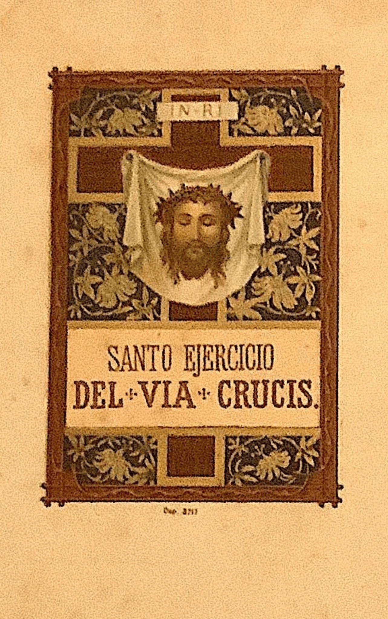 Antique illustrated title plate: Santo Ejercicio del Via Crucis