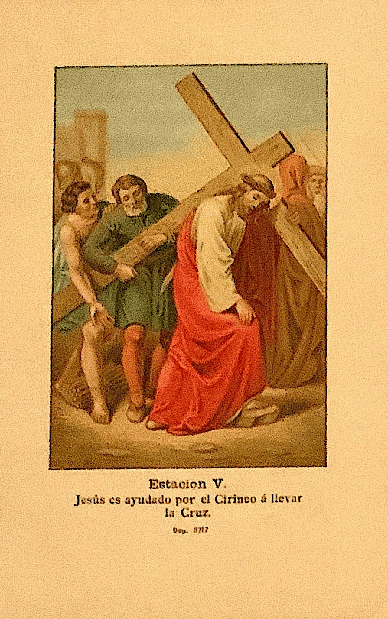 Station V: Simon of Cyrene helps Jesus carry the Cross